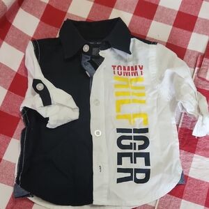 Tommy Hilfiger Kids Colorblock Shirt - Black, White, and Yellow